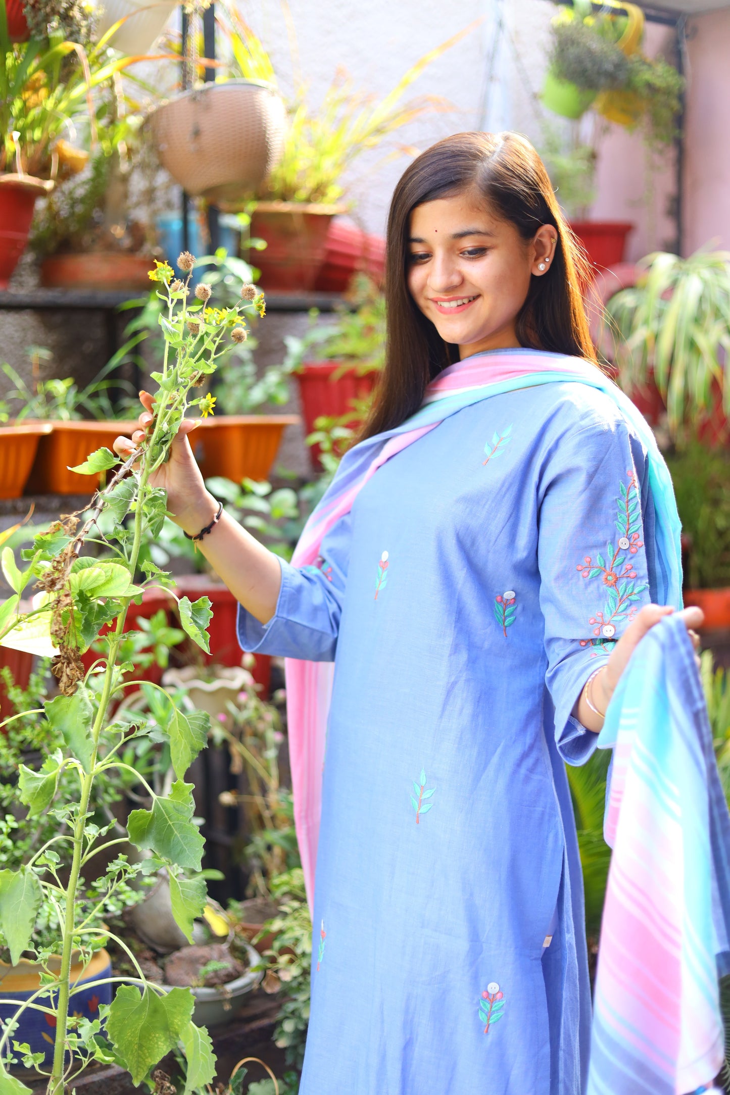 JEENAS Cotton Kurti Dupatta