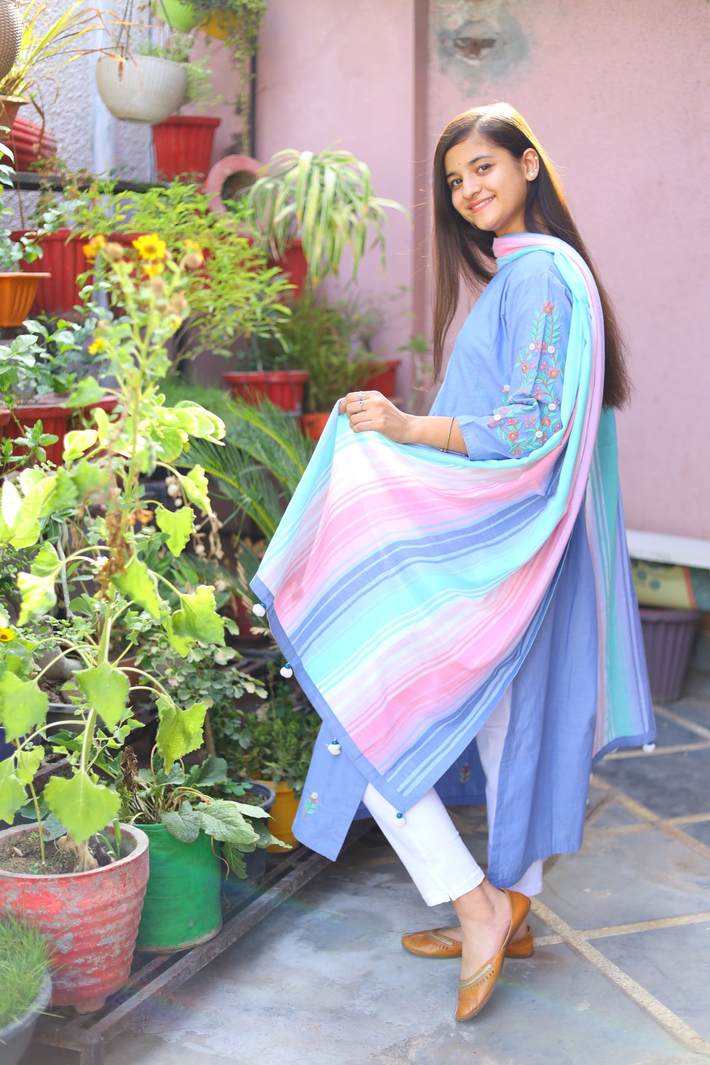 JEENAS Cotton Kurti Dupatta