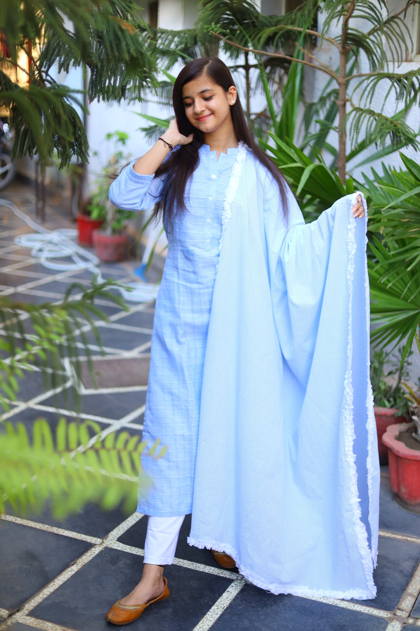 JEENAS Cotton Kurti Dupatta