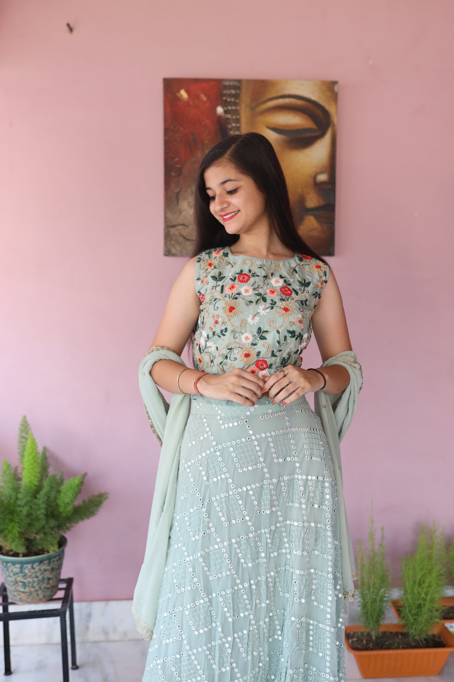 JEENAS Women Pure Georgette Lehenga