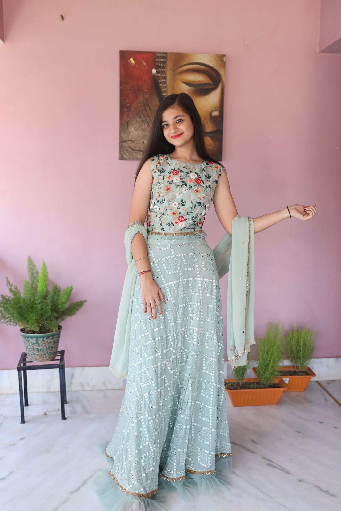 JEENAS Women Pure Georgette Lehenga