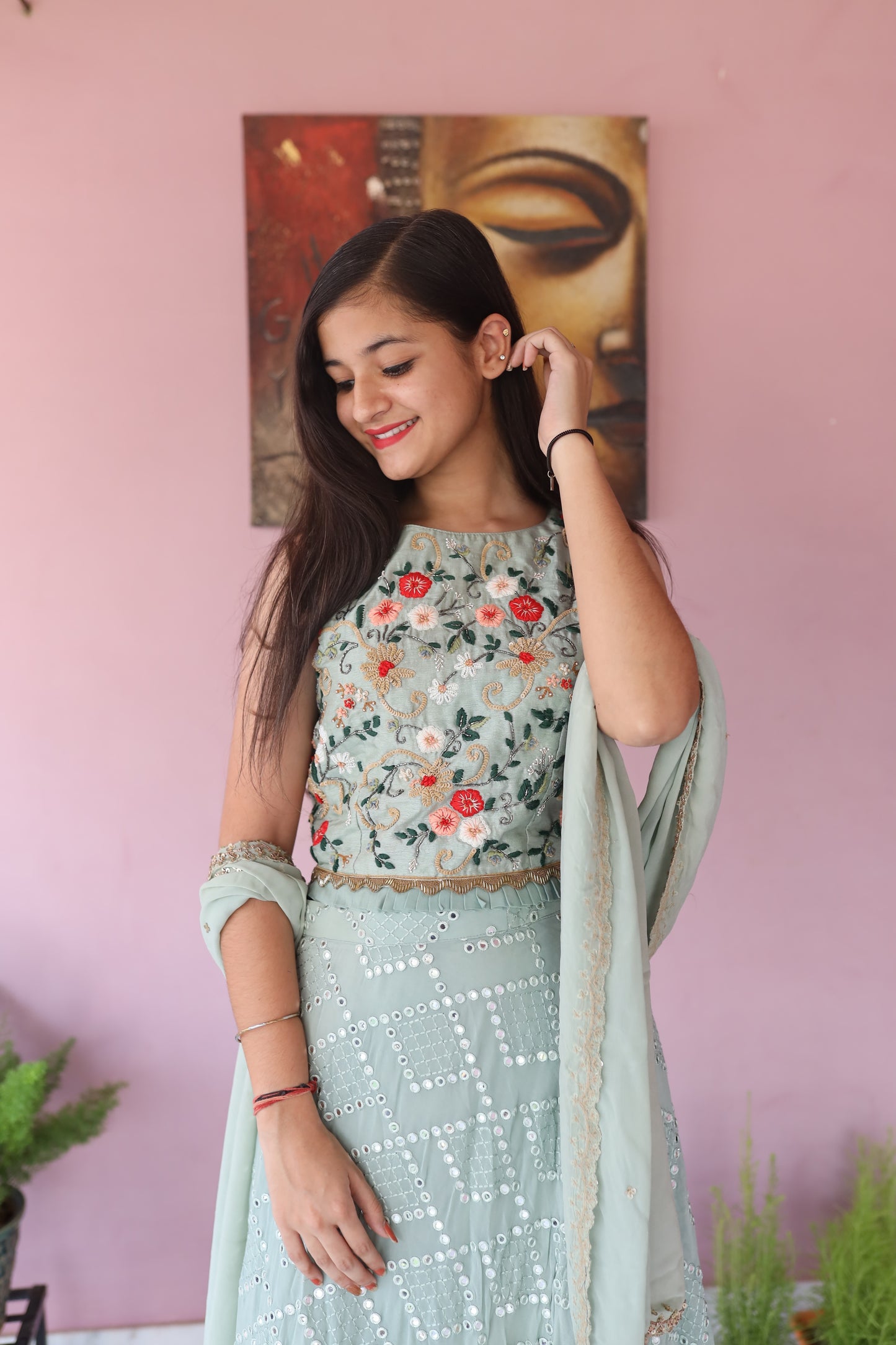 JEENAS Women Pure Georgette Lehenga