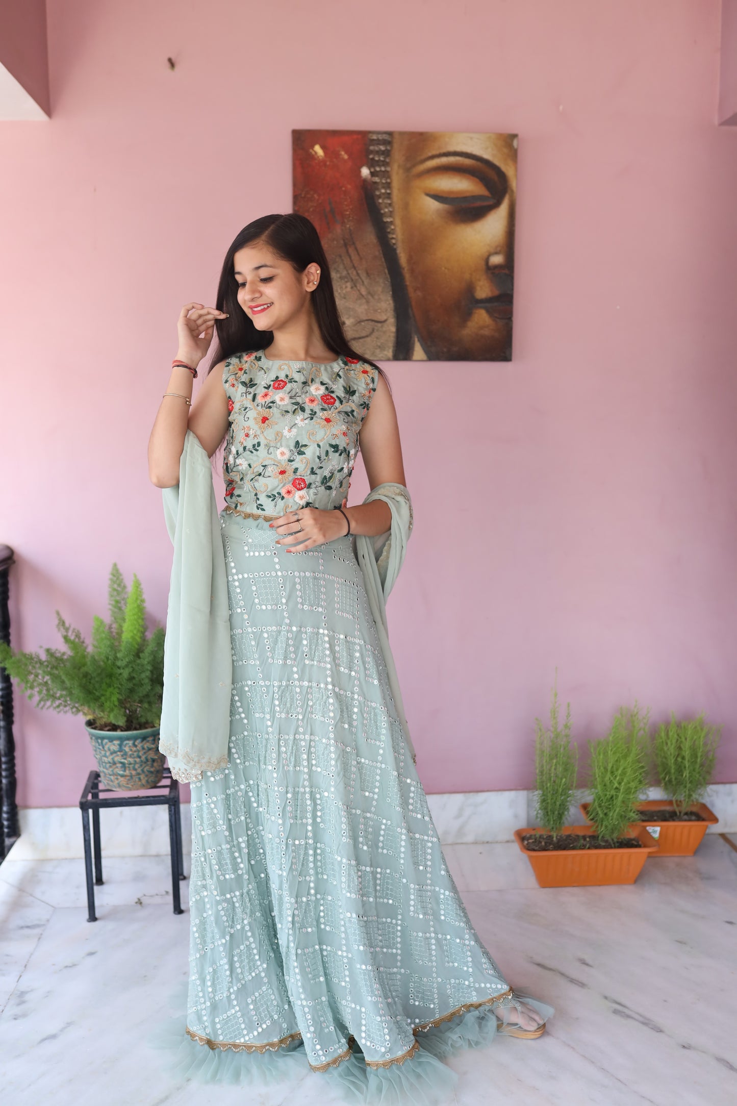 JEENAS Women Pure Georgette Lehenga