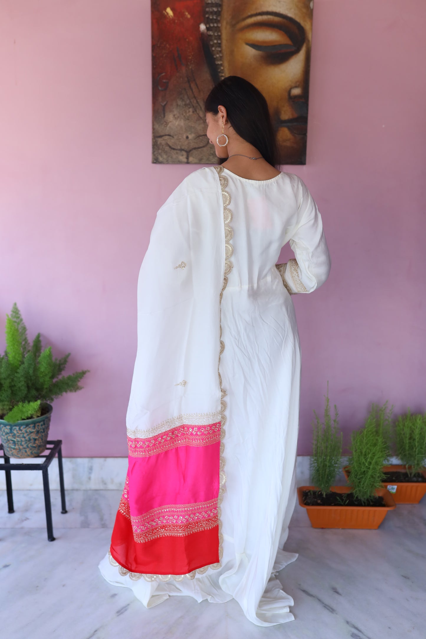 JEENAS Women Pure Silk Dress With Heavy Dupatta