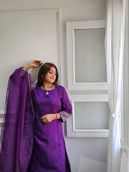 JEENAS pure silk kurta, dupatta and pant
