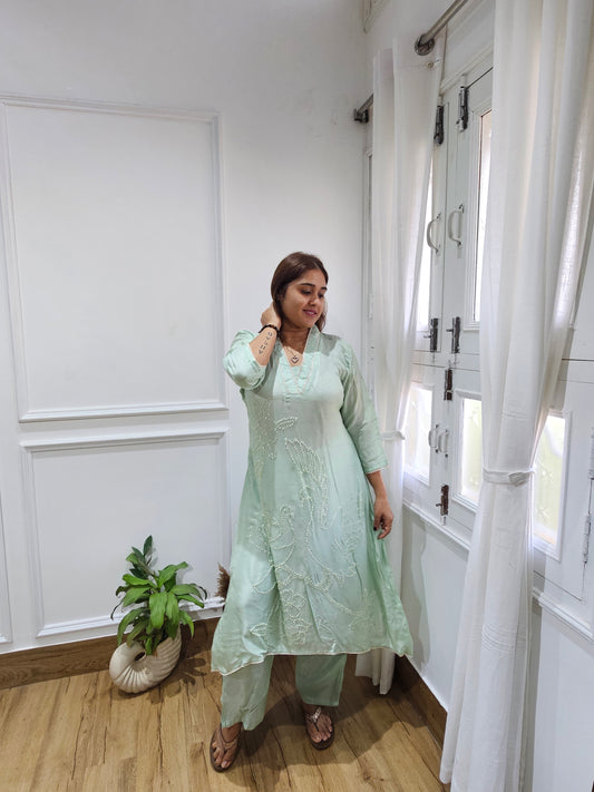 JEENAS pure silk with sequence work kurta