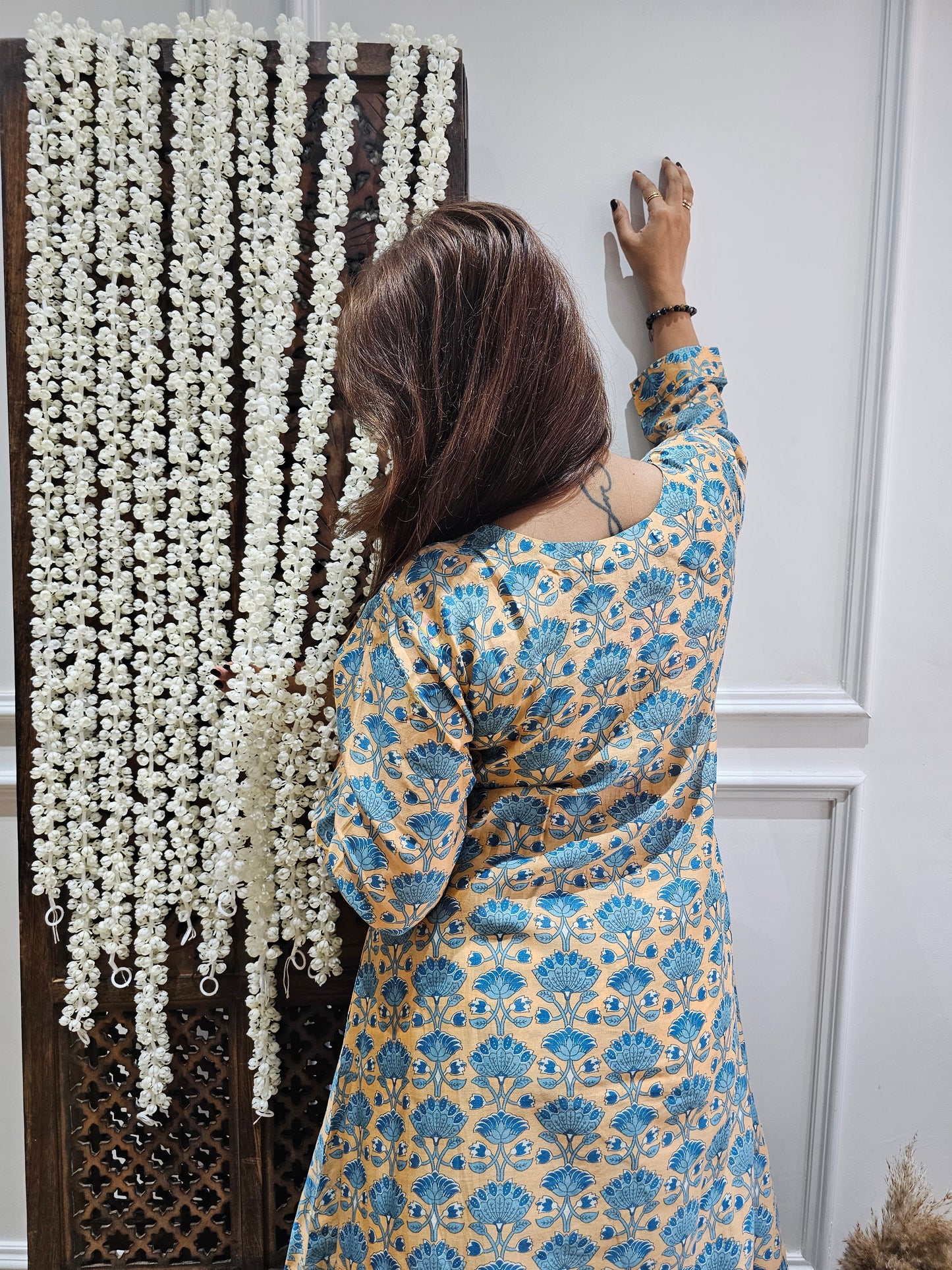JEENAS pure chanderi with beautiful print and zardogi work kurta