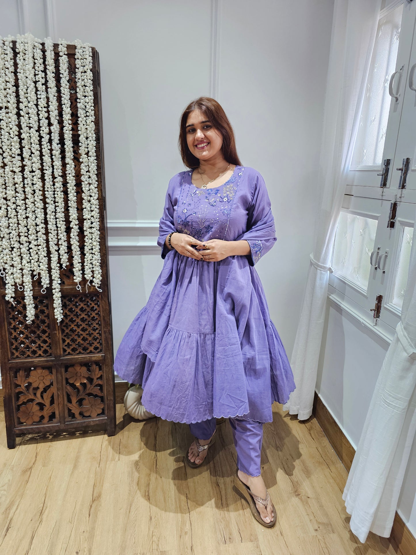 JEENAS cotton Mul with beautiful hand work Suit