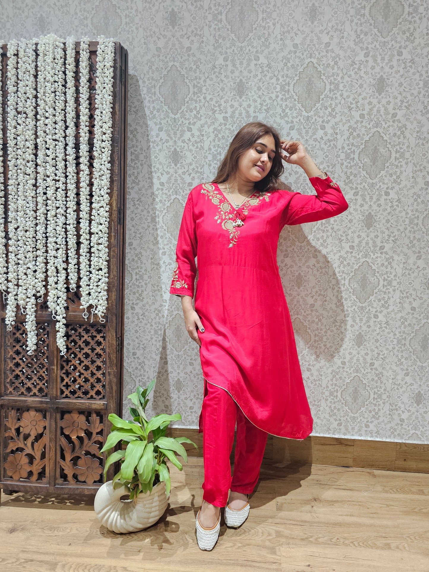 JEENAS pure textured Mul fabric kurta