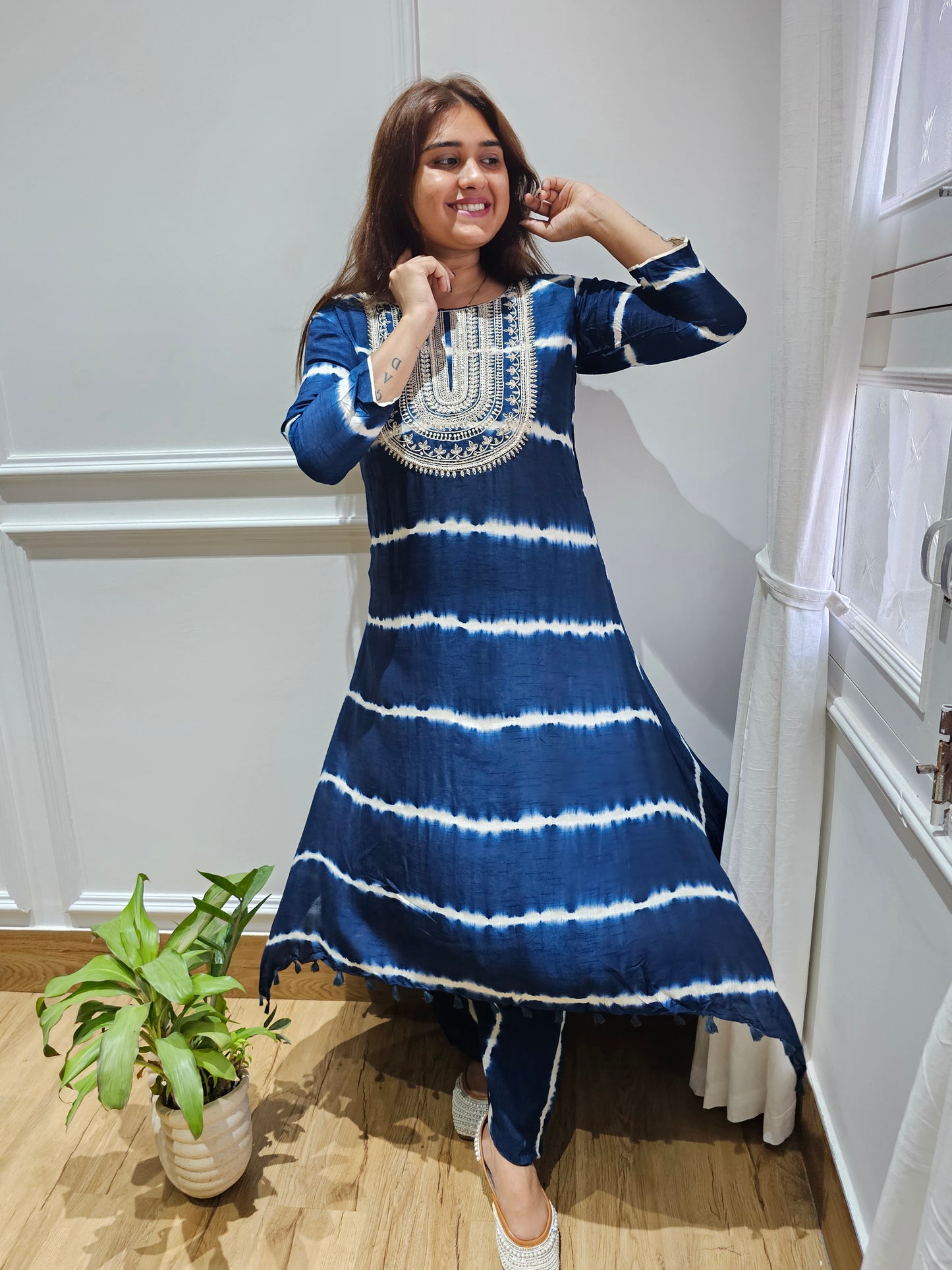 JEENAS pure silk with thread work kurta