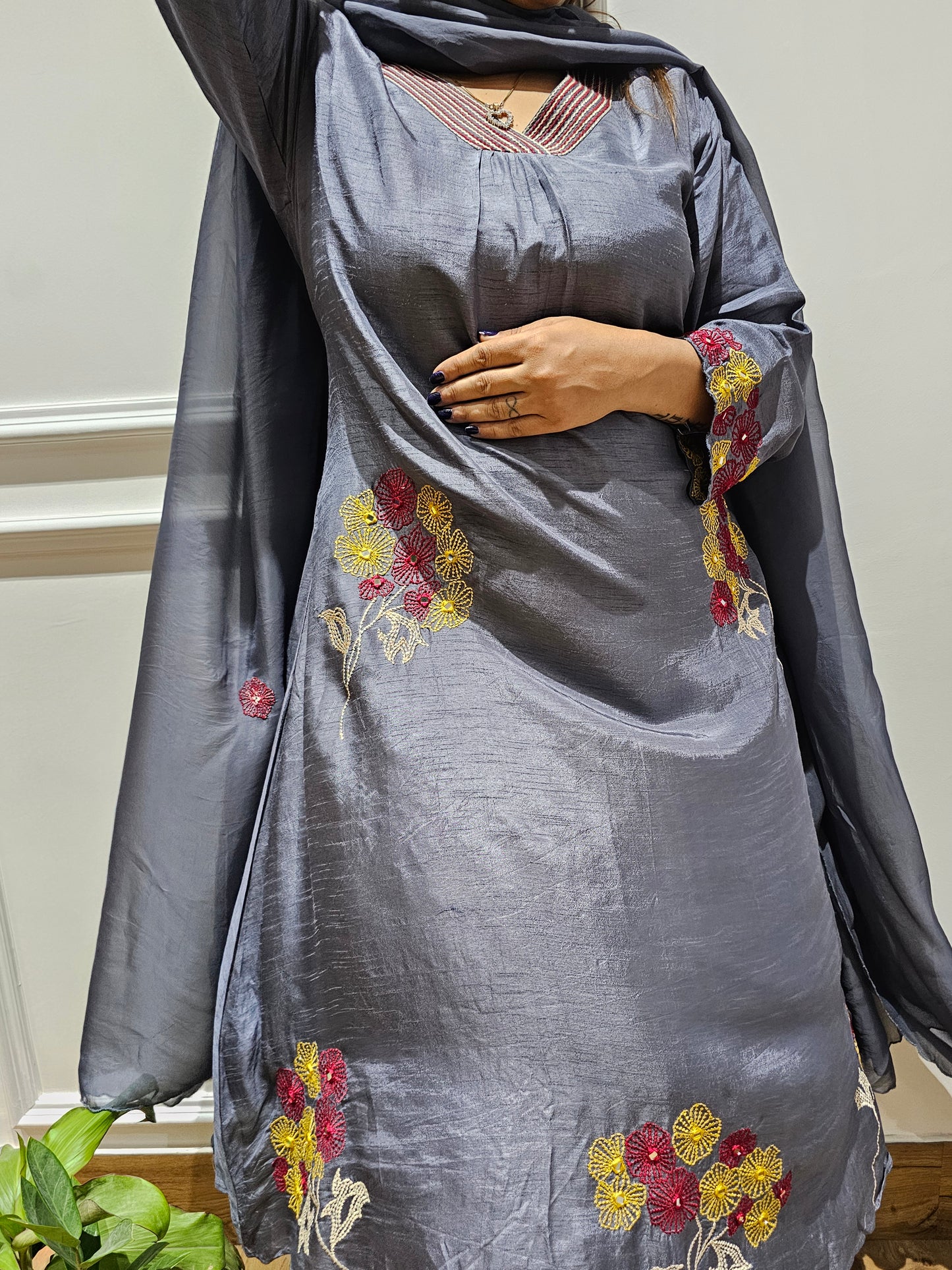 JEENAS pure silk with thread work kurta