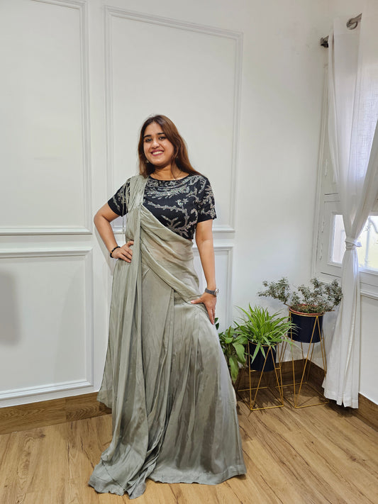 Jeenas indowestern drape pattern dress