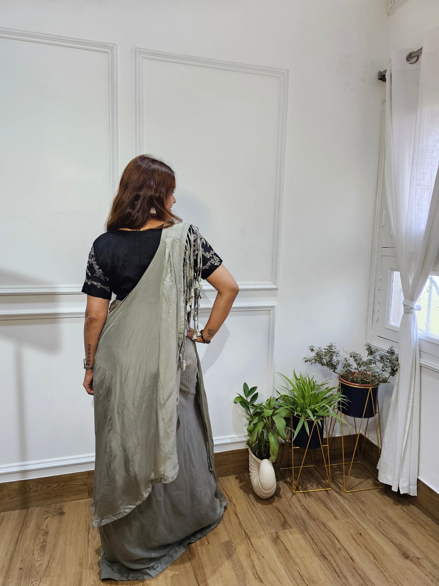 Jeenas indowestern drape pattern dress