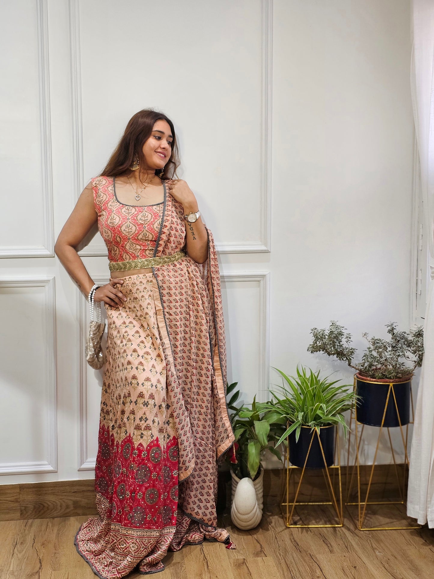 Jeenas lehnga with full hand embroidery