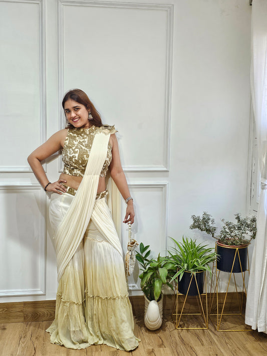 Jeenas drape style sharara 2 piece set
