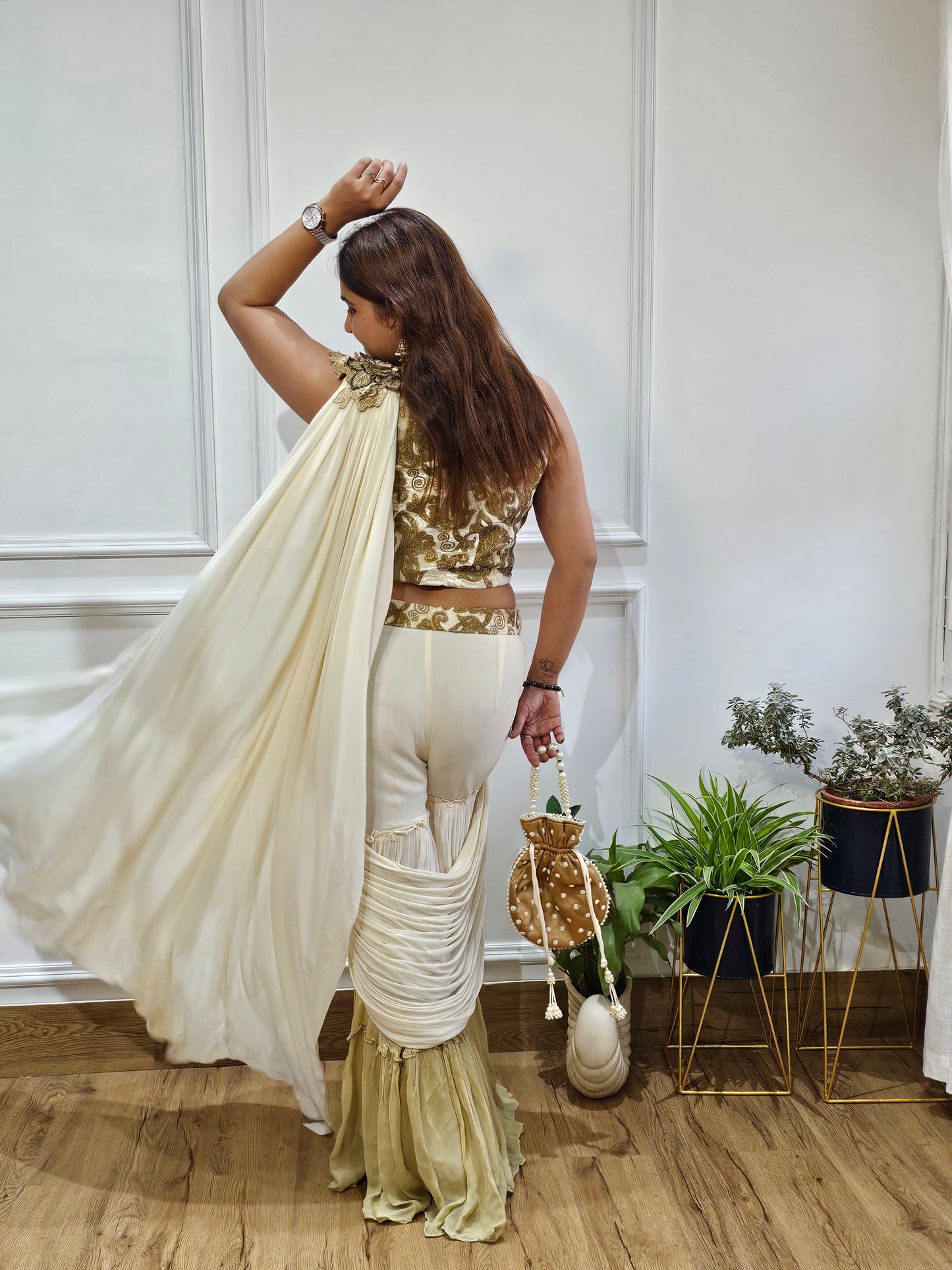 Jeenas drape style sharara 2 piece set