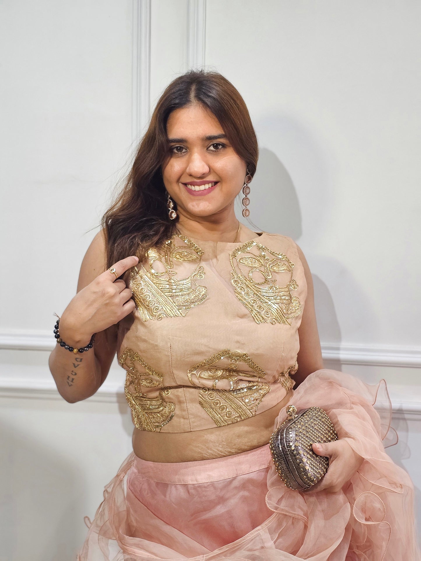 Jeenas organza drape saree