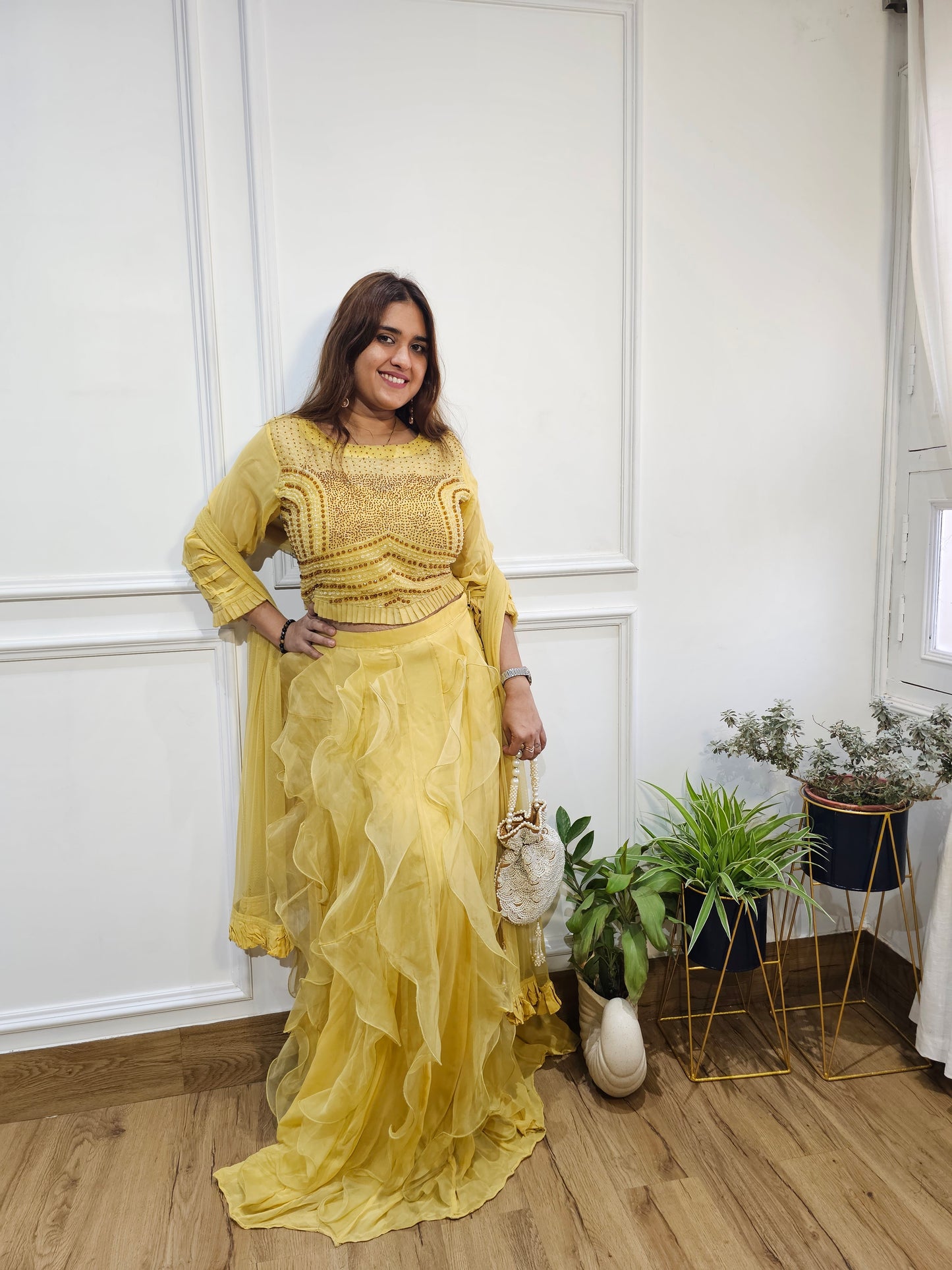 Jeenas organza skirt set