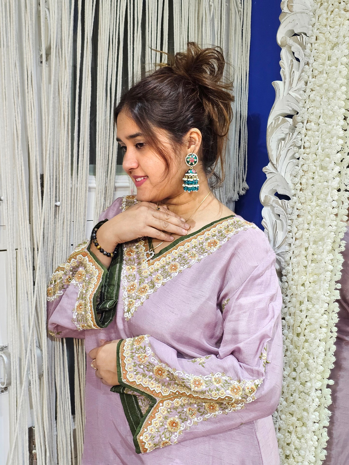 Jeenas silk Pakistani kurta pant set