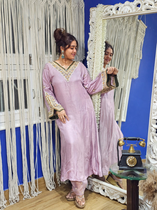 Jeenas silk Pakistani kurta pant set