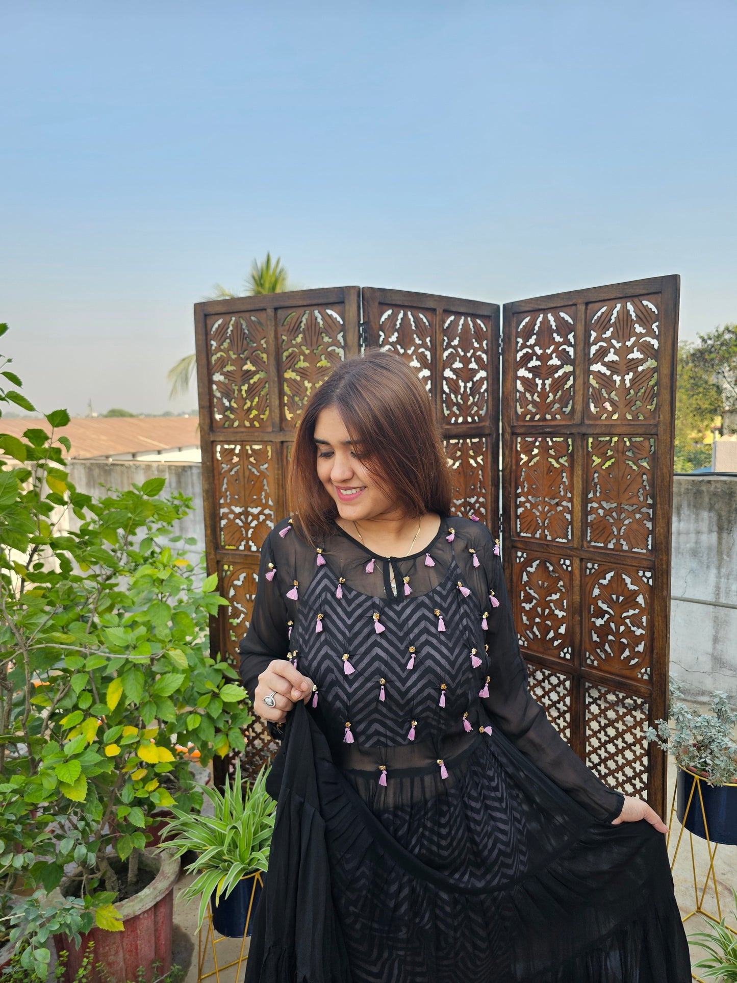 Jeenas anarkali indowestrn 3 piece set