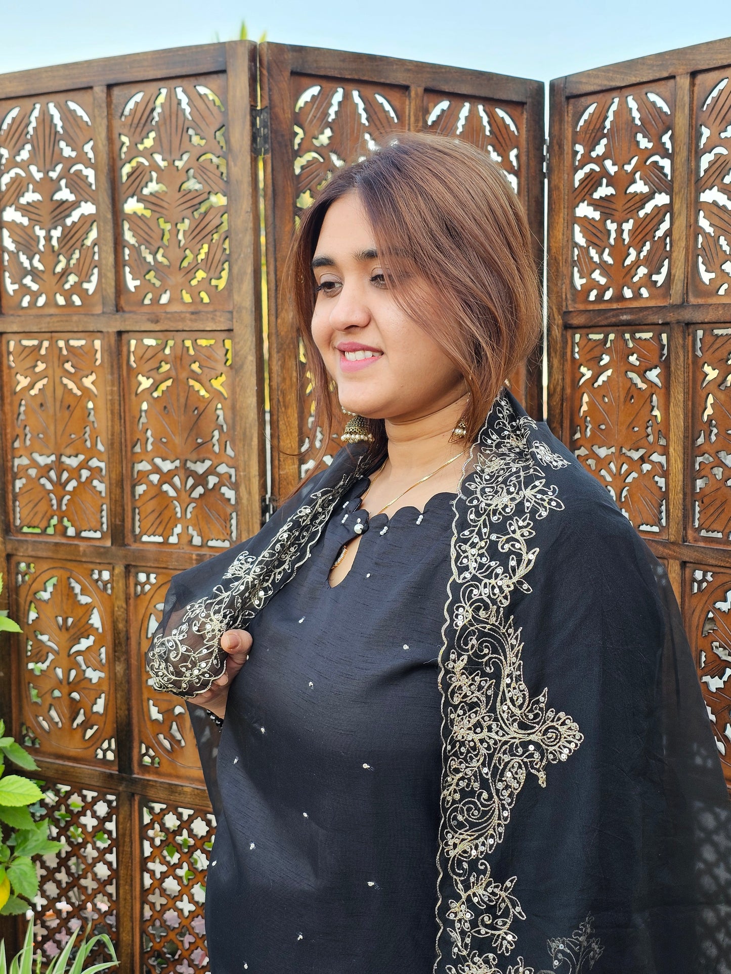 Jeenas silk zari suit
