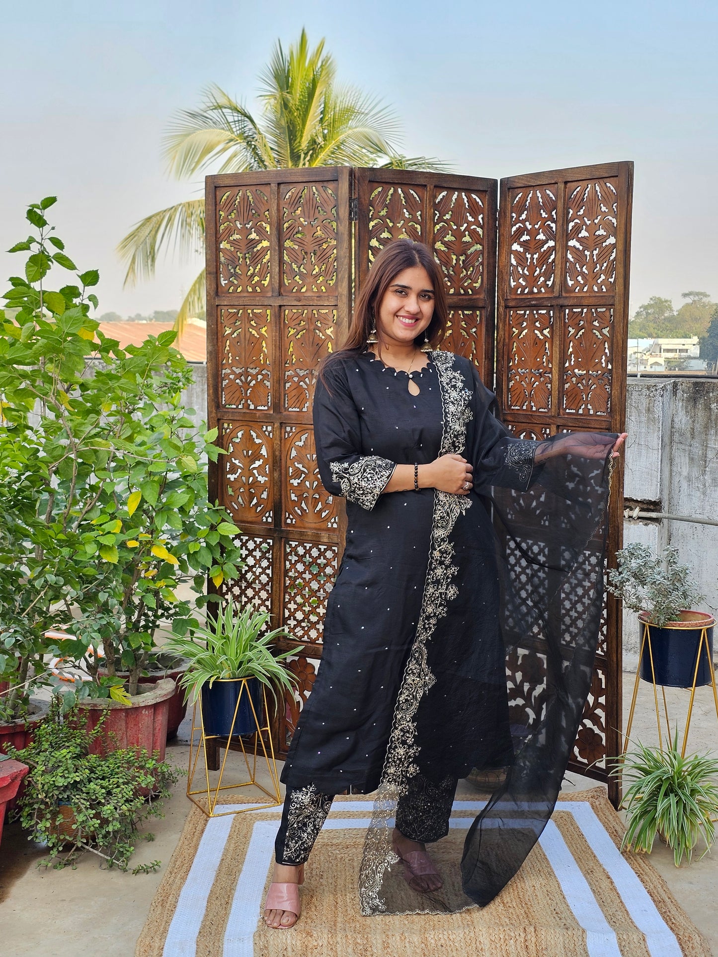 Jeenas silk zari suit