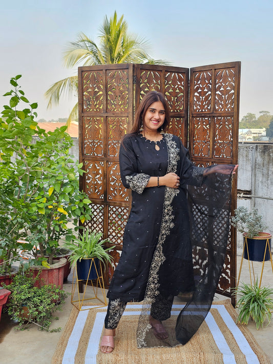 Jeenas silk zari suit