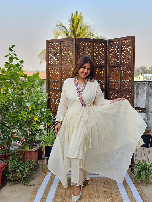 Jeenas angrakha cotton pant kurti set