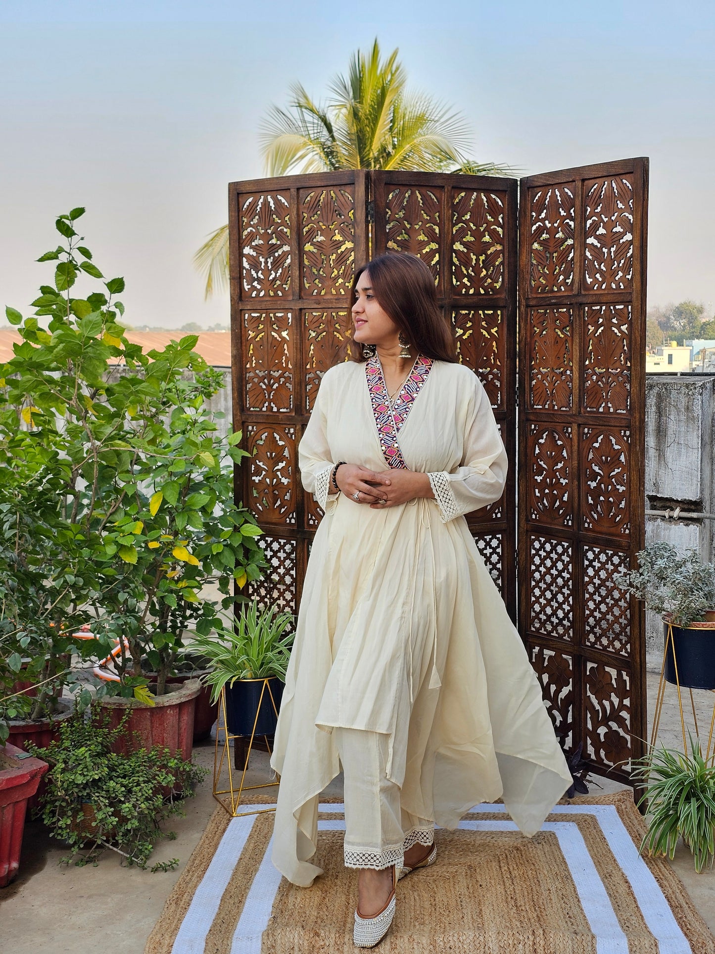 Jeenas angrakha cotton pant kurti set