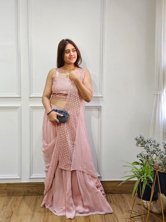 Jeenas drape saree indowestern
