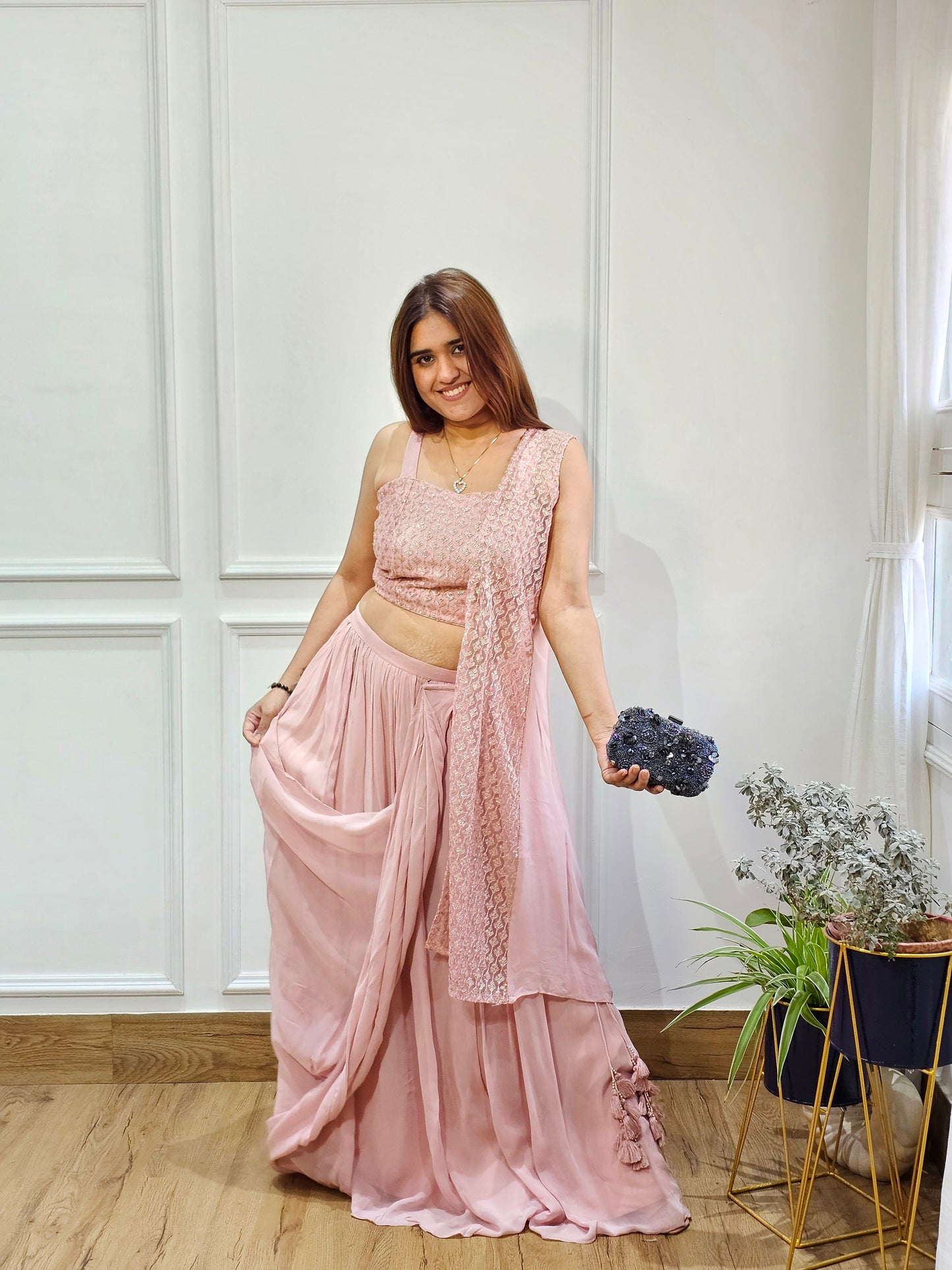 Jeenas drape saree indowestern
