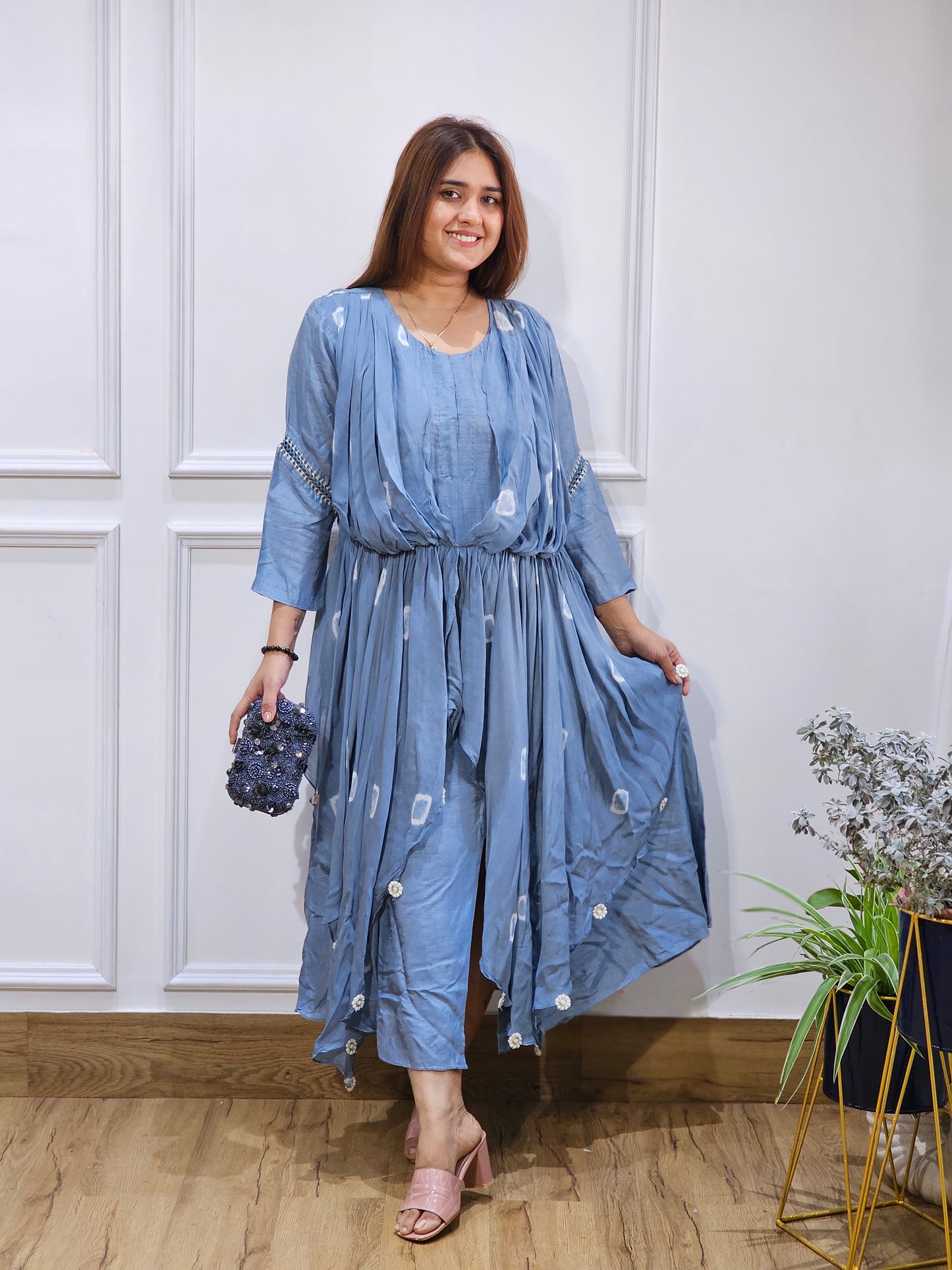 Jeenas pure silk grey tunic