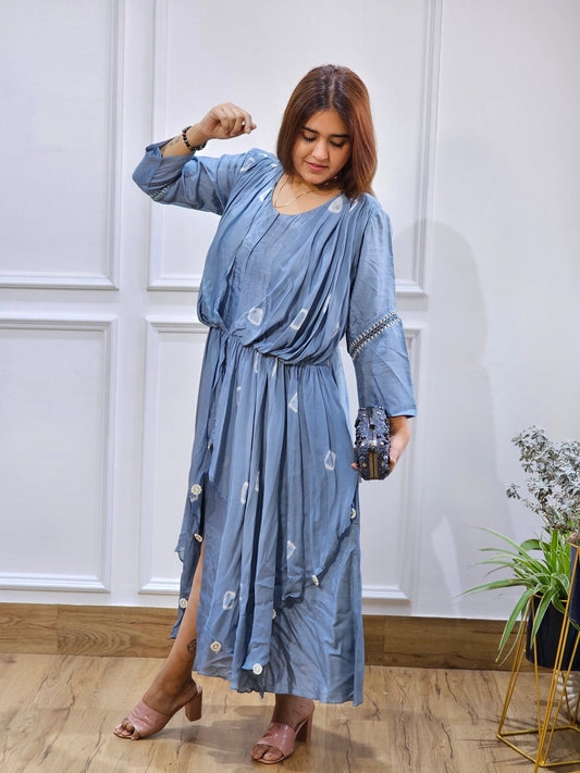 Jeenas pure silk grey tunic