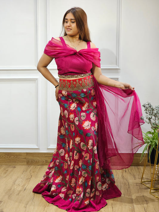 Jeenas printed premium skirt set