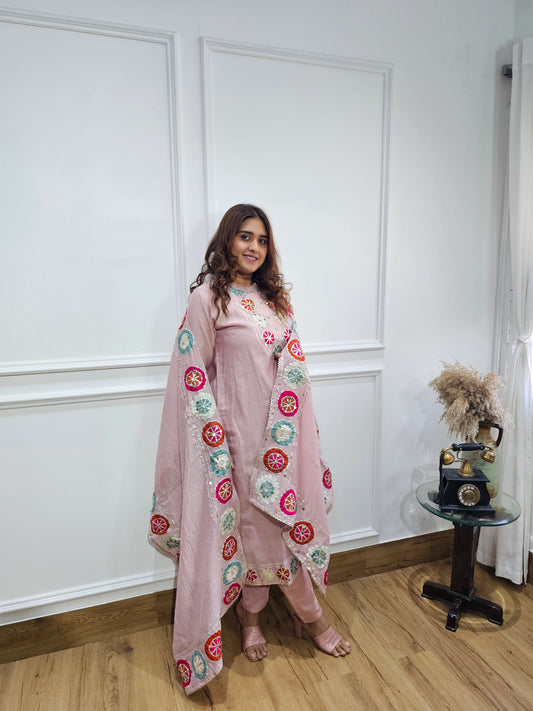 Jeenas gota mulchanderi suit set