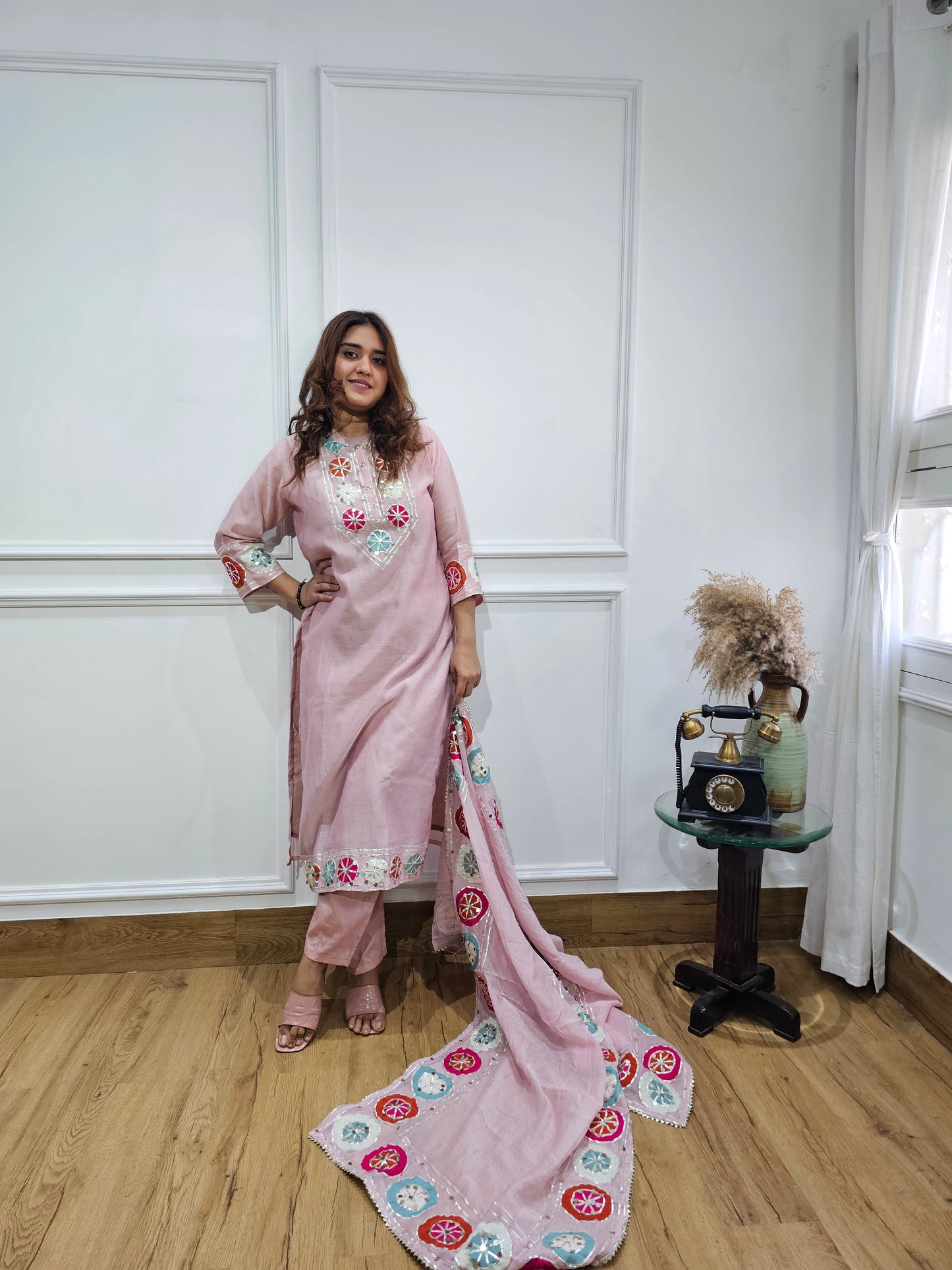 Jeenas gota mulchanderi suit set