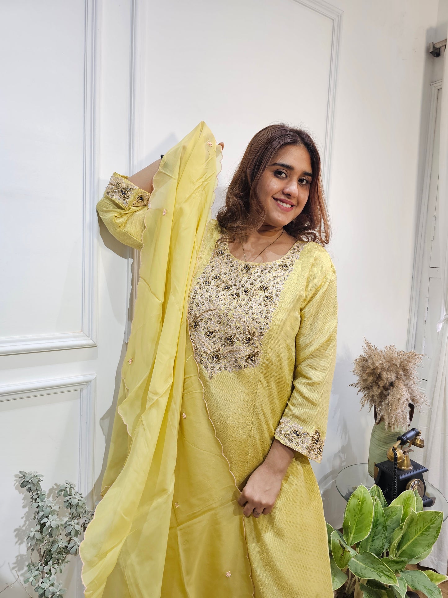 Jeenas tissue A line suit set