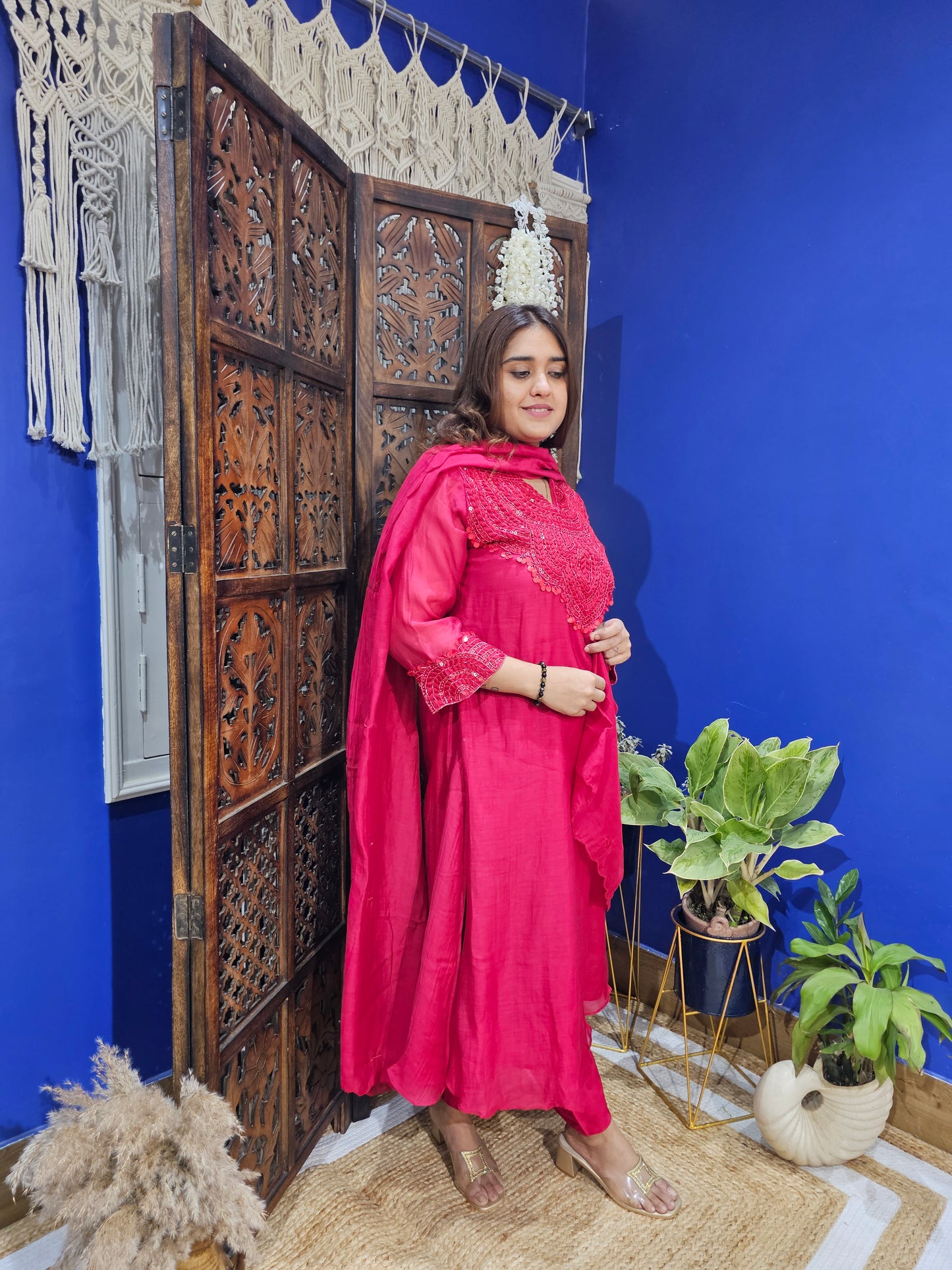 Jeenas embroidery A line suit set