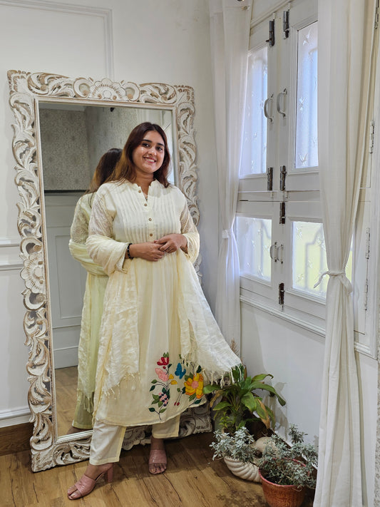 Jeenas pure mul chanderi suit