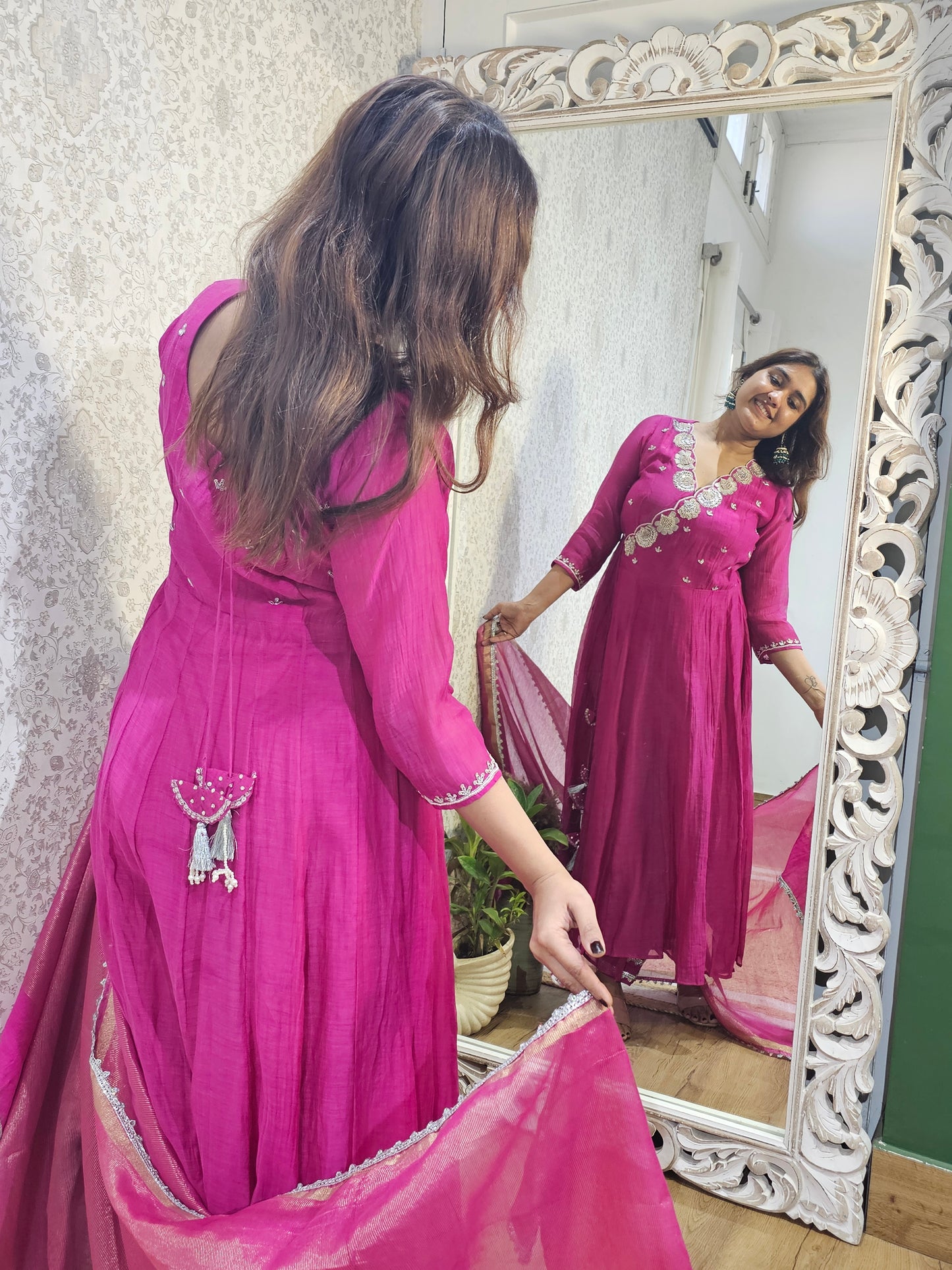 Jeenas Anarkali angrakha suit set