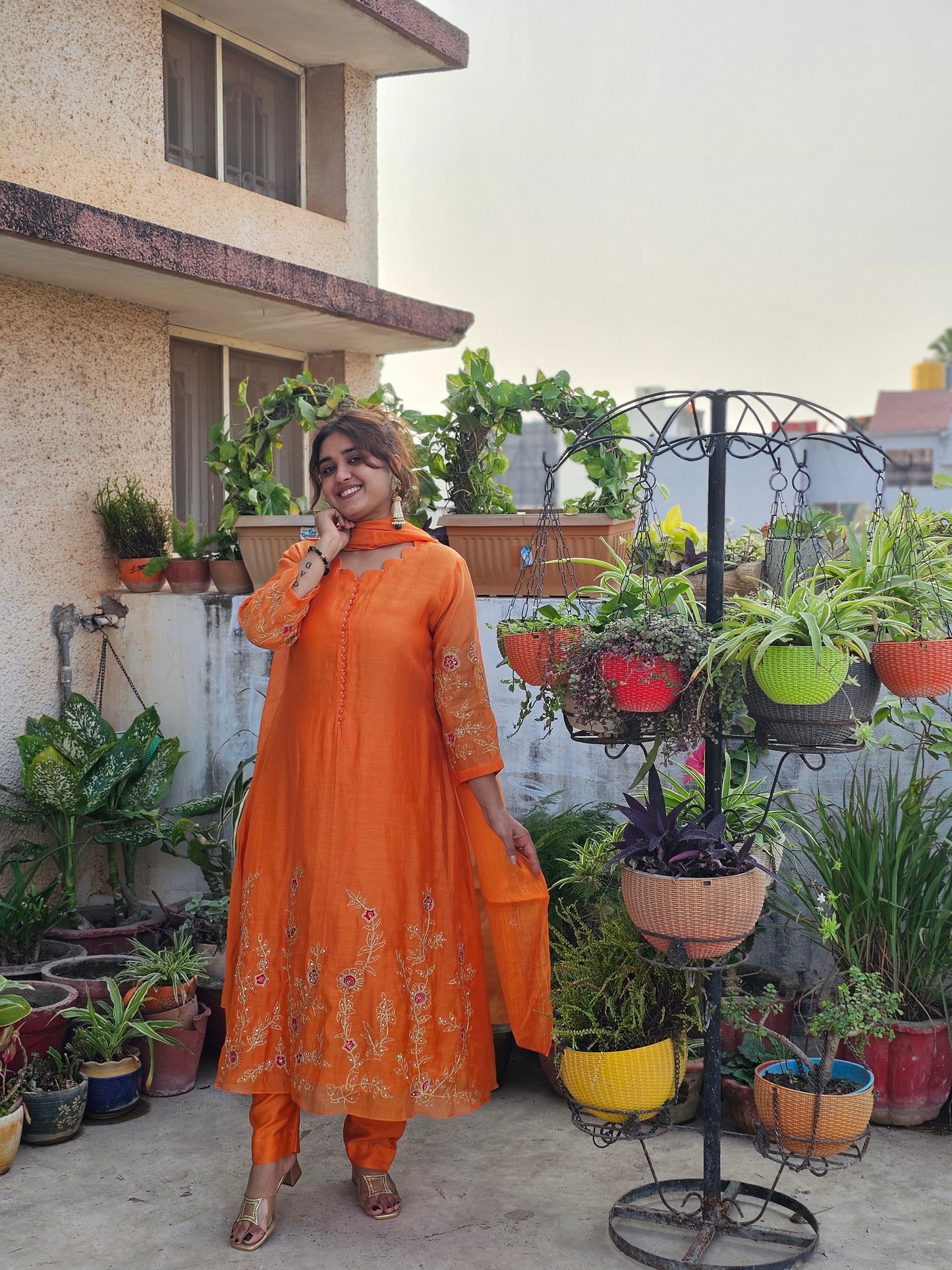 jeenas elegant zari suit set