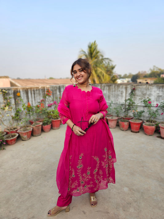 jeenas elegant zari suit set