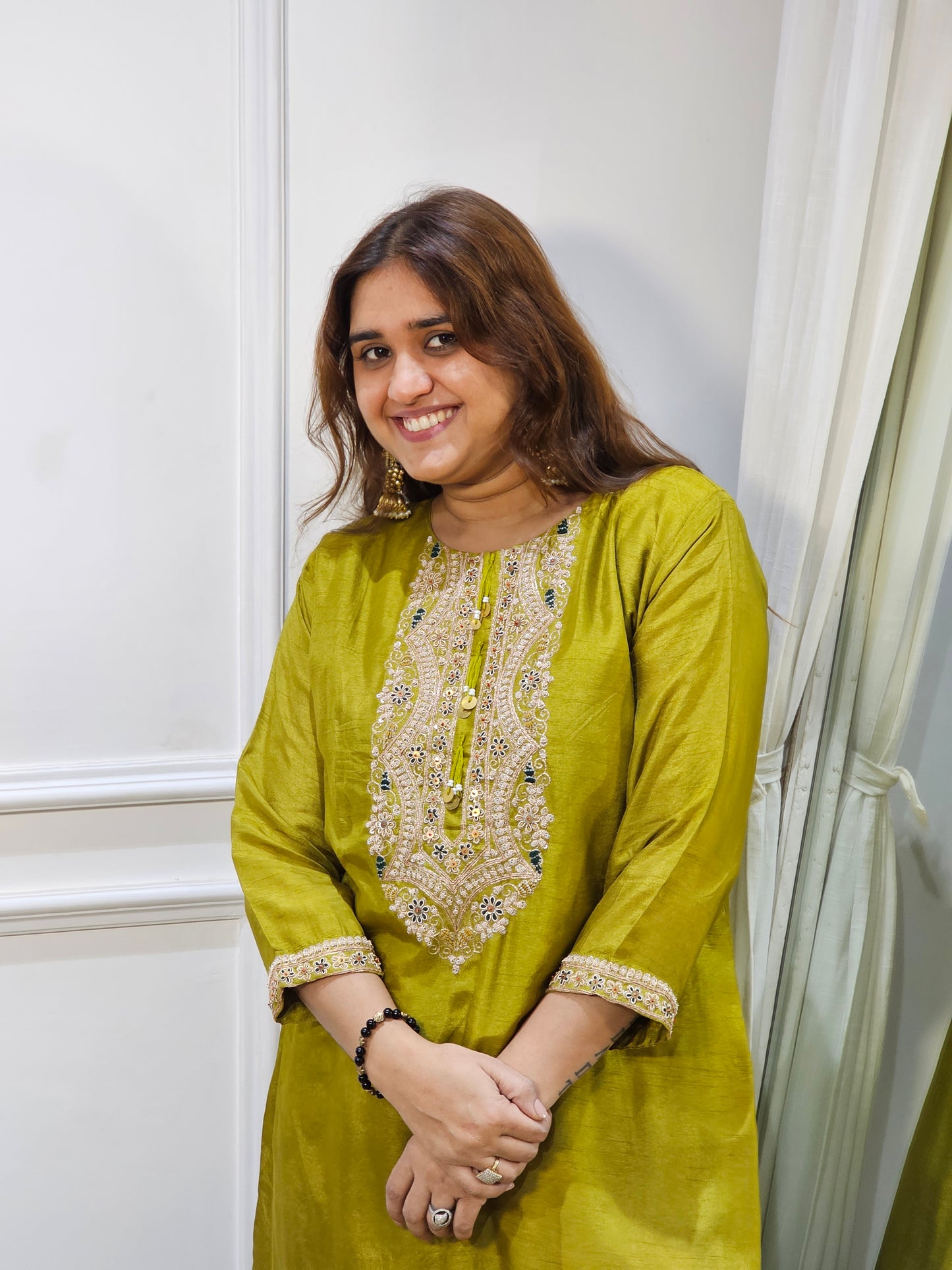 Jeenas silk Polk pant set