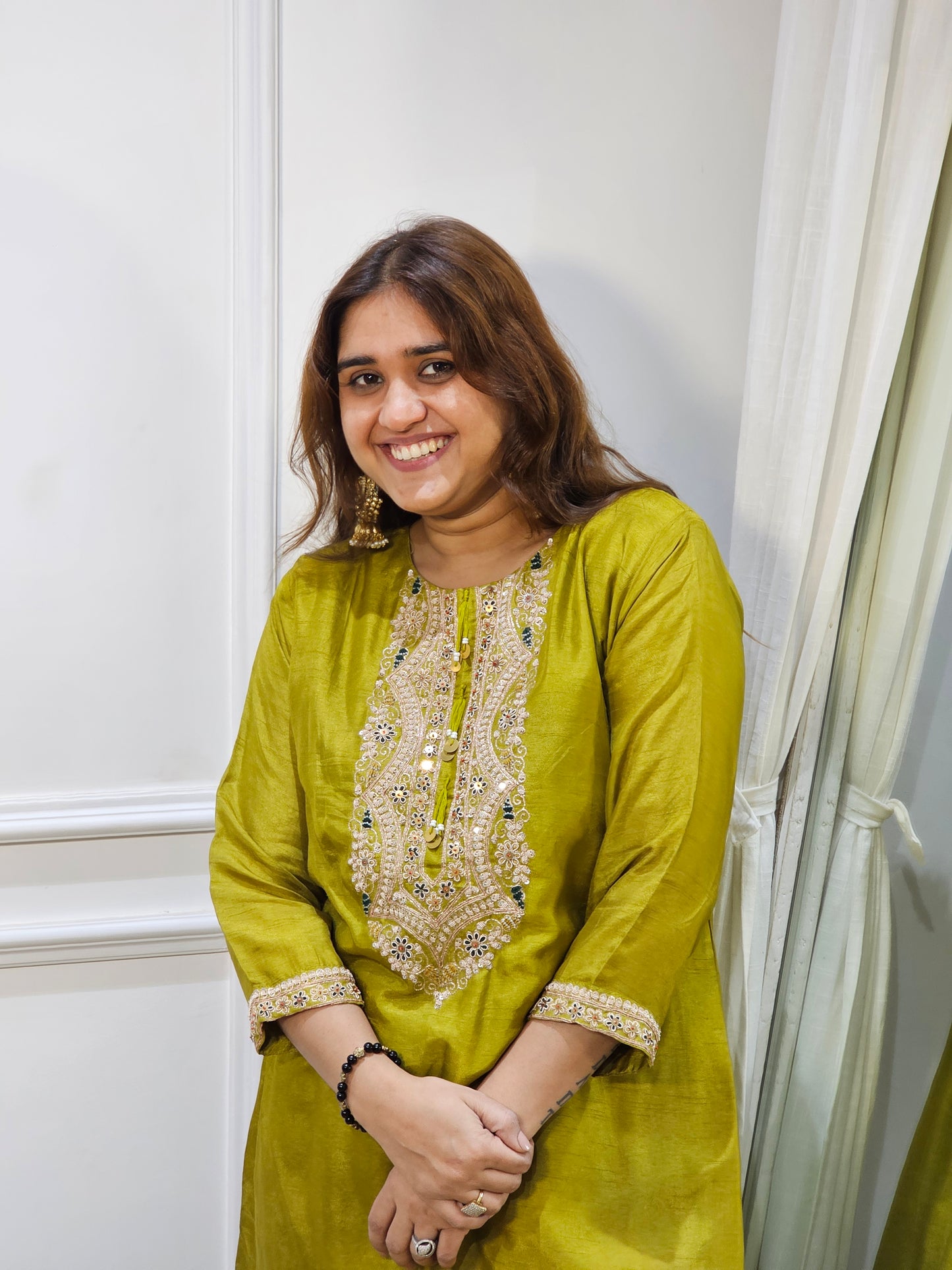 Jeenas silk Polk pant set