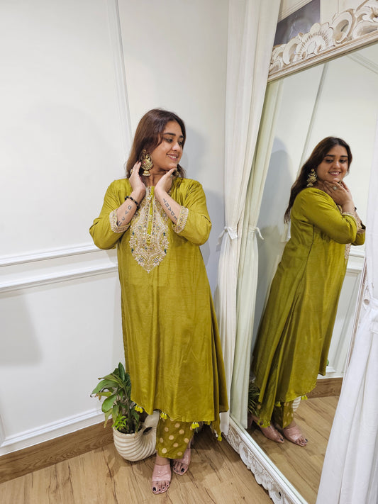 Jeenas silk Polk pant set