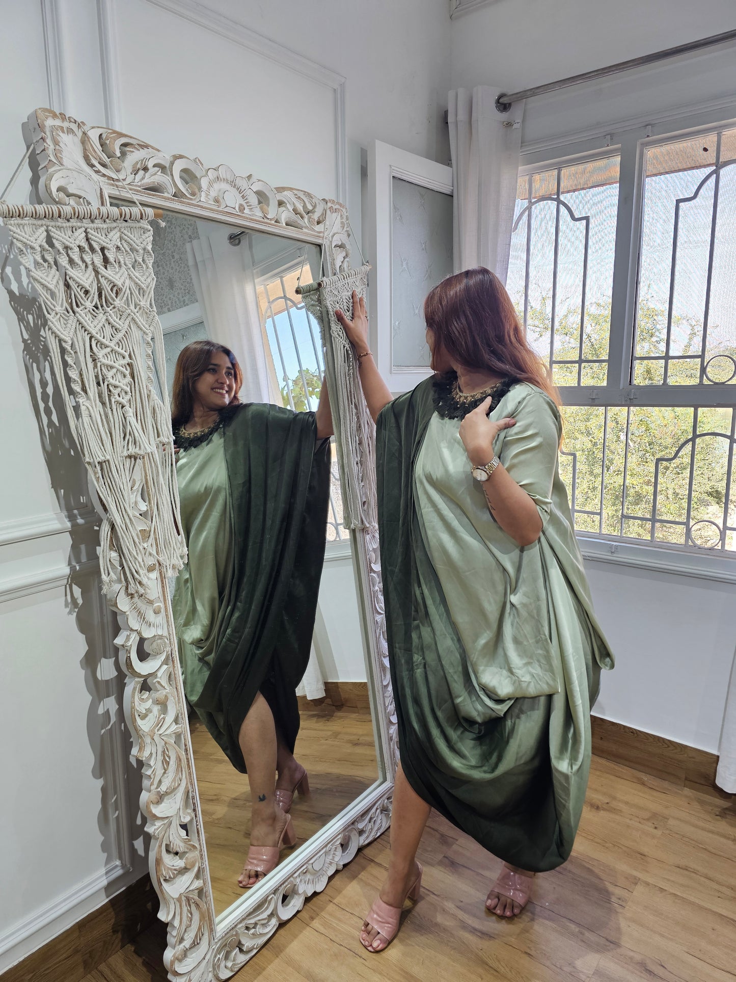 Jeenas drape ombre dress