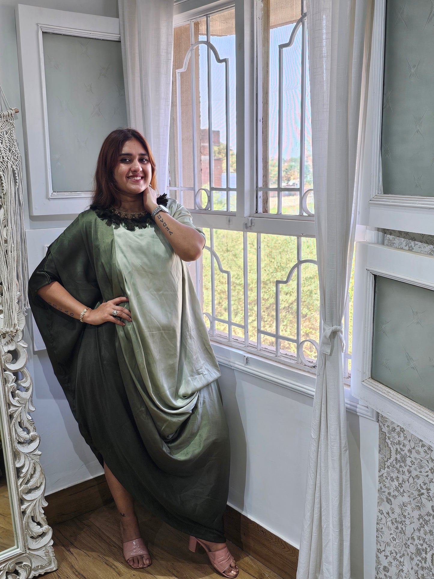 Jeenas drape ombre dress