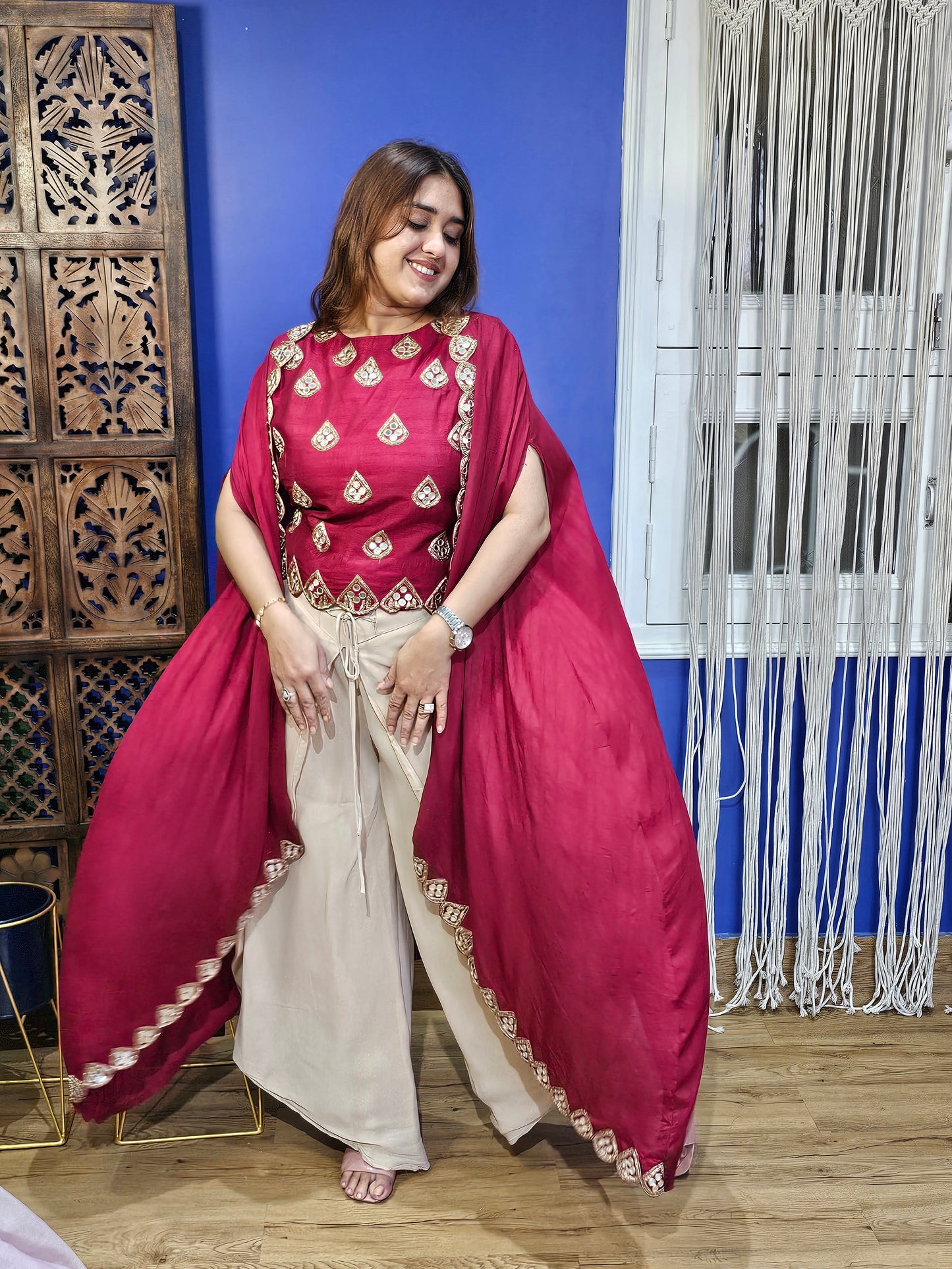 Jeenas marrun three piece indowestern dress