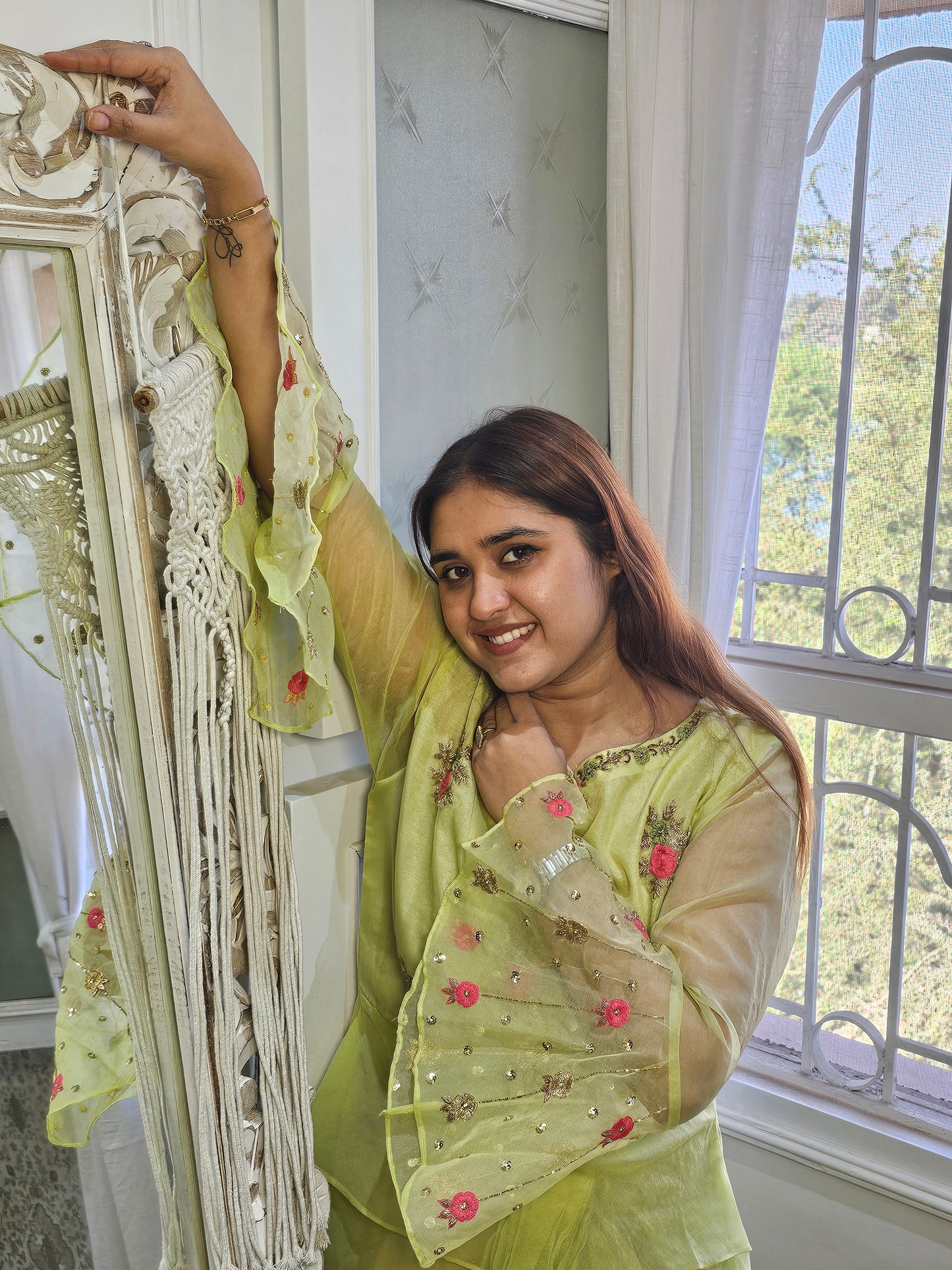 Jeenas green indowestern set